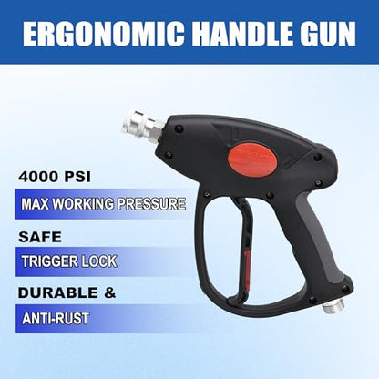 M MINGLE High Pressure Washer Gun with Extension Wand & 30° Curved Rod - size: 47 Inch