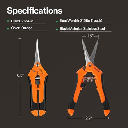 VIVOSUN 2-Pack 30X 60X Illuminated Jewelers Loupe Foldable Magnifier and 2-Pack Gardening Hand Pruner