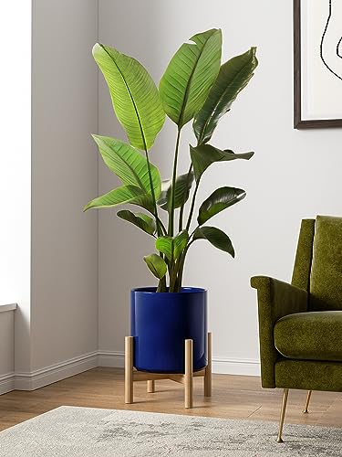 LE TAUCI 12 Inch Pot for Plants, Ceramic Indoor Planter, Midnight Blue - color: Midnight Blue