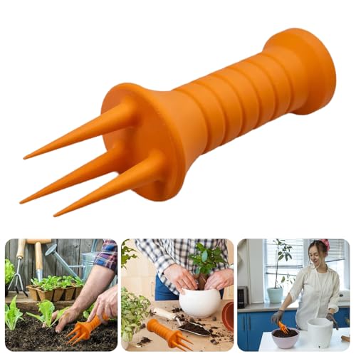 Manual Aerator Cultivator for Digging Weeding Plant Growth Garden Soil Soil Tiller Cultivator Improvement Garden Maintenance Aerator - color: Red, size: 5cmx5cmx15cm