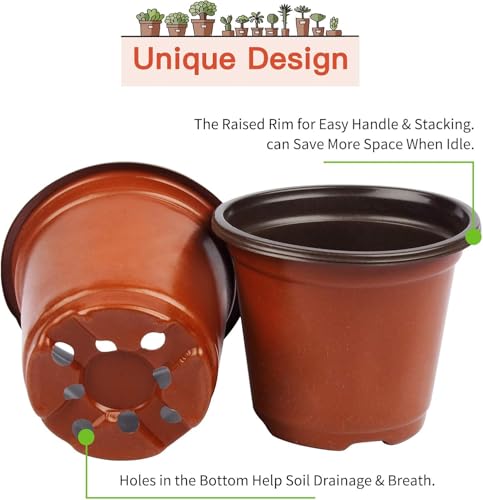 100 PCS Plastic Nursery Pots 4 Inch - style: 4 Inch