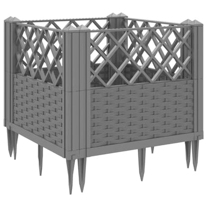 Modular Garden Planter Light Gray 17.1x17.1x17.1 Inches PP - color: Light Gray
