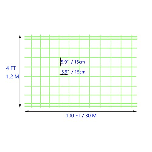 Green Trellis Netting 4x100 ft Heavy Duty Garden Netting Polypropylene Plant Support Net for Climbing Vegetables Fruits Flowers - size: 4x100 ft