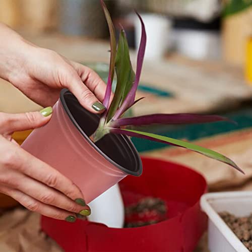 HOSTIC 4.7 Inch Nursery Pot Seedling Pot Plant Container Seed Starting Pots Multipurpose Plastic Pots 100 Packs - size: 4.7 Inch