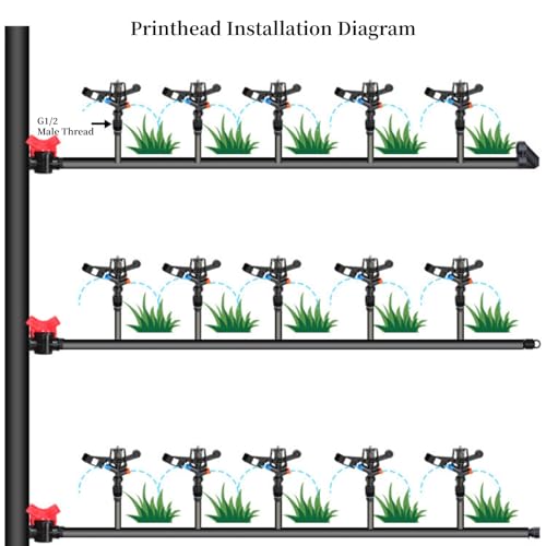10PCS G1/2 Male Thread Rocking Arm Sprinklers, 4.7x4.5in