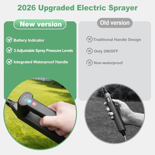 SideKing 2 Gallon Battery Powered Sprayer, Electric Garden Sprayer with 3 Adjustable Pressures & Telescopic Wand, Rechargeable Weed Sprayer for Lawn, Yard & Pest Control, 4 Nozzles Included - size: 2 Gal