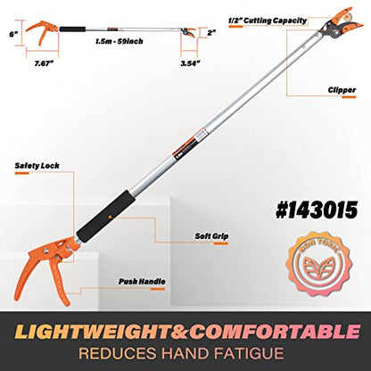 KSEIBI 143015 Long Reach Cut & Hold Bypass Pruner 5.0 ft - 1.5m - size: 5.0 ft