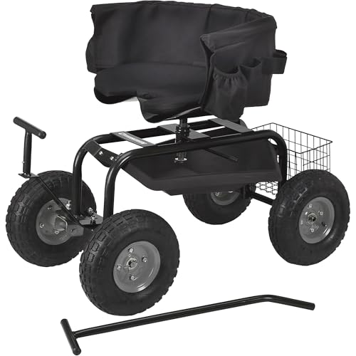Strongway Deluxe Rolling Garden Seat with Easy Change Turnbars