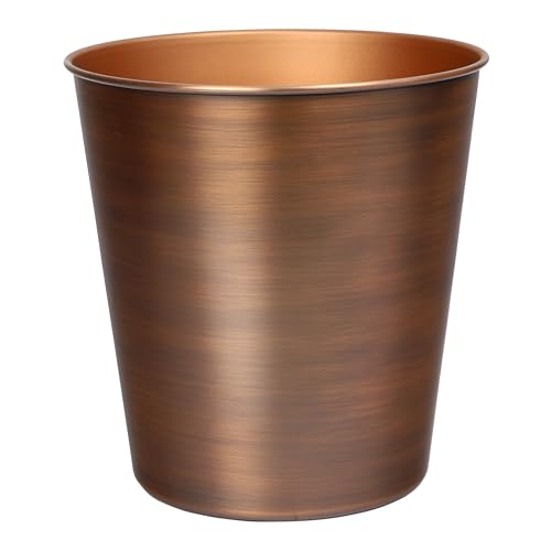 happimess Nolan 2 Gal Smooth Steel Wastebasket, Antique Copper - color: Antique Copper, size: Set of 1