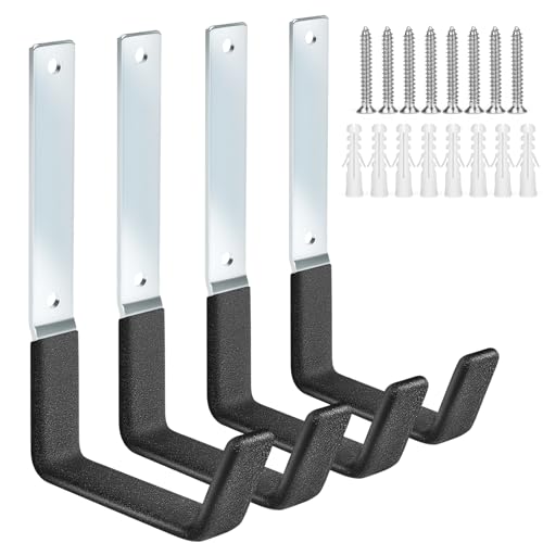TVKB Ladder Hangers for Garage Wall Garage Hooks Heavy Duty Wall Hooks Set of 4 Tool Organizers and Storage Wall Mount Garage Storage Utility Rack Tool Holder for Garage Garden Shed Shop Bike Hose - size: 4PACK