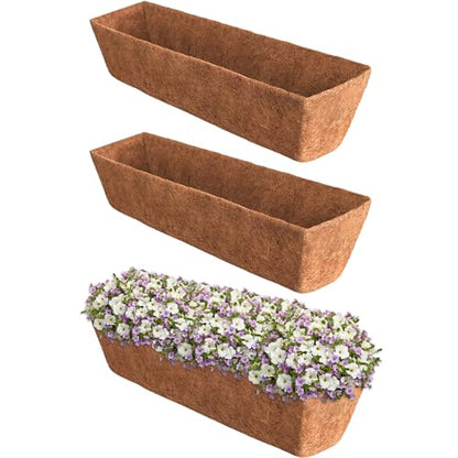Halatool 3 Pack 36" Trough Coco Liners Replacement for Window Box Planters - size: 36 in