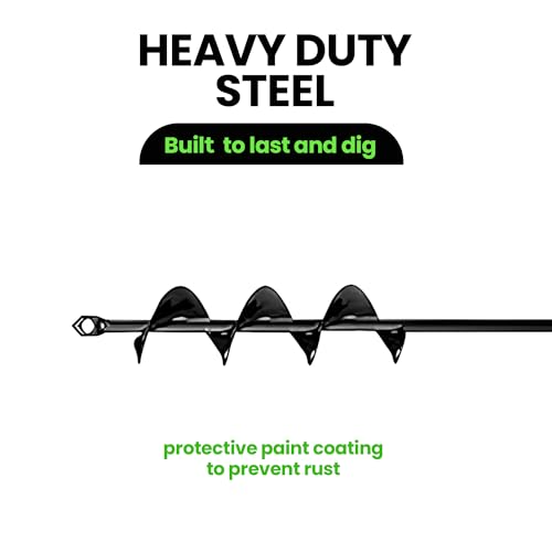 K-Brands Auger Drill Bit for Planting – 1.6" x 16" - 3/8'' Hex Drive Drill - size: 1.6 x 16 Inch
