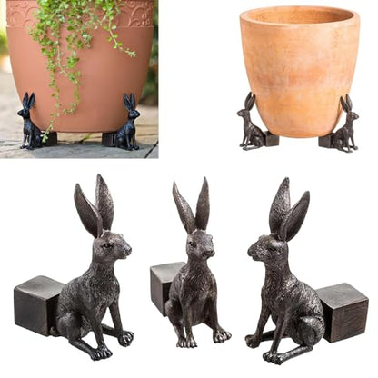 3PCS Resin Rabbit Pot Feet for Outdoor Planters Decorative Planter Feet