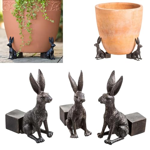 3PCS Resin Rabbit Pot Feet for Outdoor Planters Decorative Planter Feet