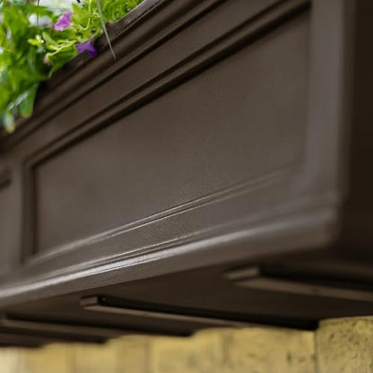 Mayne Fairfield 24in Self-Watering Rectangular Window Box Planter, Espresso - color: Espresso, size: 24in