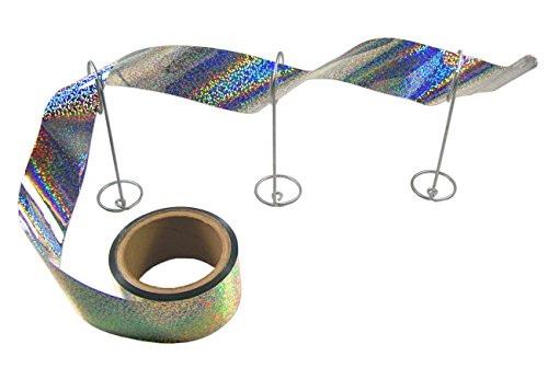 Bird-X Irri-Tape, Holographic Bird Scare Tape, Iridescent Foil Reflective Tape for Multi-Sensory Attack, Easy to Install, 2" W x 100' L - size: 2" x 100ft Length