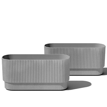 Veradek Demi Series Long Planter - Wide Outdoor Planter - color: Gray, size: 30 inch - 2 Pack