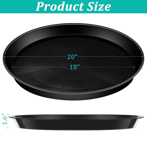 Eccliy 10 Packs 20 Inch Plastic Large Plant Saucers Heavy Duty Planter Trays Jumbo Flower Pot Saucers Plastic Water Trays for Indoors and Outdoors - size: 20 Inch