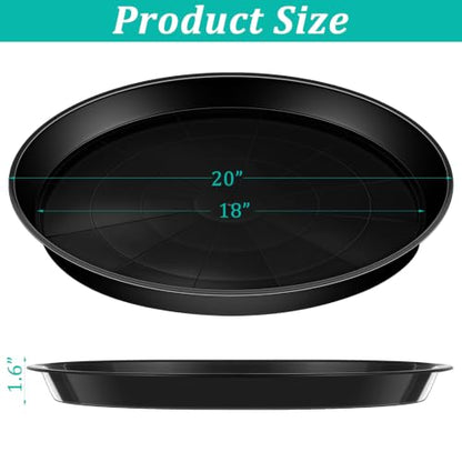Eccliy 10 Packs 20 Inch Plastic Large Plant Saucers Heavy Duty Planter Trays Jumbo Flower Pot Saucers Plastic Water Trays for Indoors and Outdoors - size: 20 Inch