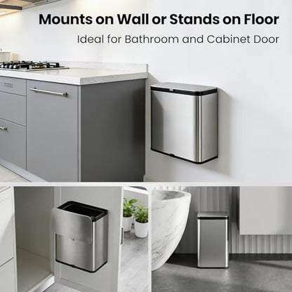 Kitchen Compost Bin with Lid, 2.1 Gal Countertop & Under Sink Trash Can