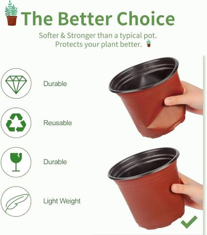 100 PCS Plastic Nursery Pots 6 Inch - style: 6 Inch