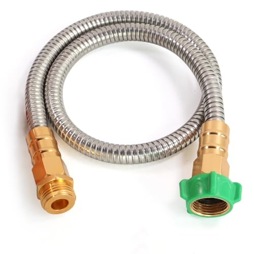 Metal Short Garden Hose 6 ft, 8 ft, 12 ft Flexible Stainless Steel Leader Hose Extension, Heavy Duty Water Hose Small Lightweight Hose Extender (6FT) - size: 6 Feet