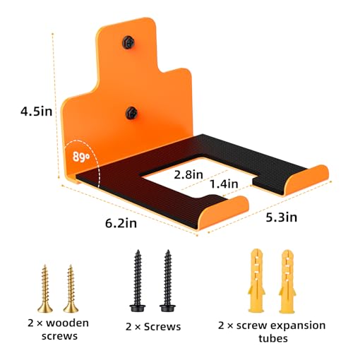 Wall-Mounted Weed Wacker Hanger, Garage Tool Organizer, 2 Pack Orange - color: orange 2 Pack