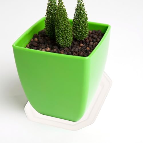 SUPVOX 30pcs Square Plant Saucers for Indoor Outdoor Use, 3-inch Thick Plastic Water Trays with Semi- Design, Flower Pot Drip Trays Suitable for Small Planters and Succulents
