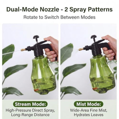1.5L Garden Pump Sprayer, Handheld Pressure Bottle, Green - color: Green