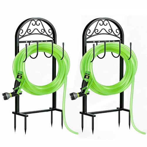 Garden Hose Holder，2Pack Freestanding Heavy Duty Hose Water Hose Reel Stand - size: 2 PCS