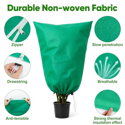 SPORTYOUTH 4 Pack Plant Covers Freeze Protection Frost Blankets 32"x47.2" - size: 31.5“x47.2"-4P