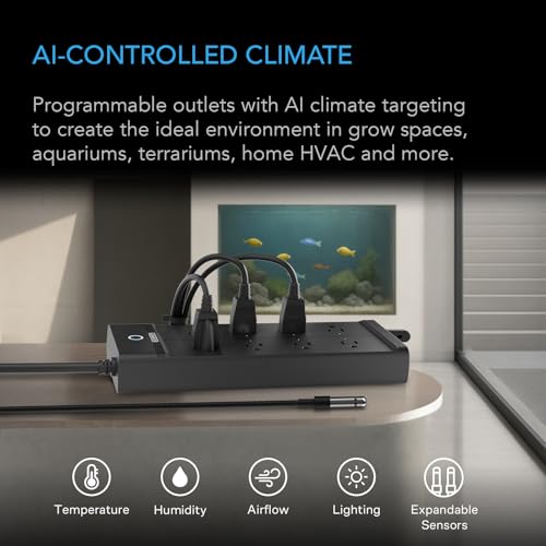 AC Infinity Outlet AI+, Environment Controller, Smart WiFi Power Strip - style: 8 Plugs