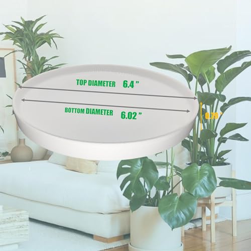 Yukfona Ceramic Plant Saucer Tray 2 Pcs 6.4 Inch White, 6.4" OD x6.02 ID x0.9 Deep| Fits Flower pots Bottom≤ 6", Heavy Duty Glazed Round Planter Drip with Catch Basin for Indoor Outdoor Plants - color: White, size: 6.4in 2pack
