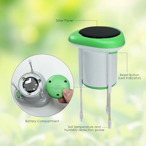 WiFi Soil Moisture Meter, 3-in-1 Smart Soil Tester for EC/Temp/Moisture, Wireless Plant Monitor with App, High Precision Digital Soil Sensor for Indoor Outdoor Garden & Lawn(Solar Powered)