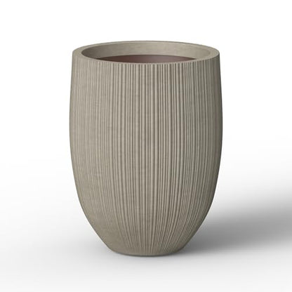 Kante Large Round Bullet Weathered Concrete Planter 21.7" Tall, Outdoor - color: Weathered Concrete, size: 21.7 Inch Tall