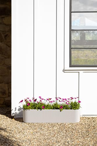 Veradek Demi Series Window Box Planter - Round Outdoor Planter - color: White, size: 36 inch