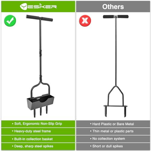 Yesker Lawn Aerator Coring Tool with Soil Core Tray - size: 39 Inches