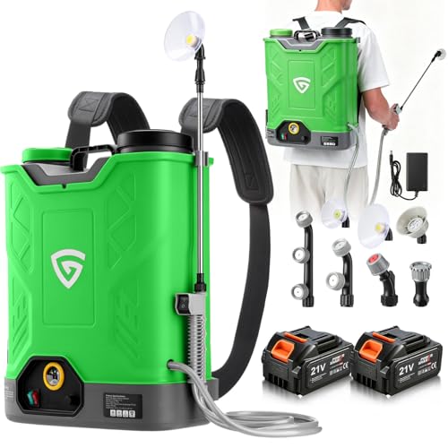 Battery Powered Backpack Sprayer 4.8 Gallon with 2 Battery