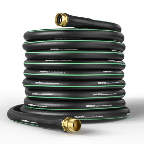 GreatBuddy 100 ft Garden Hose, Flexible Rubber Water Hose 5/8" - size: 100ft