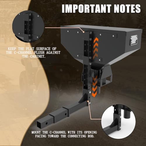 200lb ATV Seed Spreader, 12V Adjustable Fertilizer Spreader