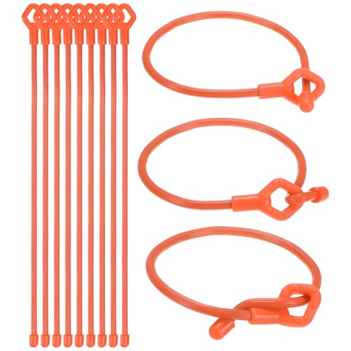 M METERXITY 12-Pack Adjustable Plant Ties, 12inch/30.48cm Silicone Flexible Multi-Function Sturdy Garden Twist Tie for Plant Support/Tree/Shrub/Vine, Reusable Support Twine [Orange] - color: Orange, size: 12inch/30.48cm