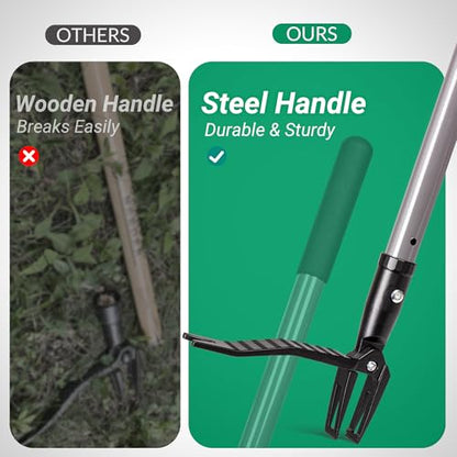 Suchtale 46" Stand Up Weed Puller Tool, Heavy-Duty Metal Claw Weeder