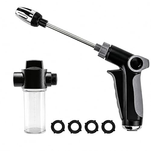 Garden Hose Spray Nozzle, Multi-Function Water Sprayer with 360° Rotating Head for Car Wash, Patio & Lawn Cleaning