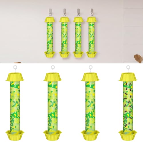 Qualirey 4 Pcs Sticky Fly Trap Fly Stick with Hook, Green Camouflage - style: Green Camouflage