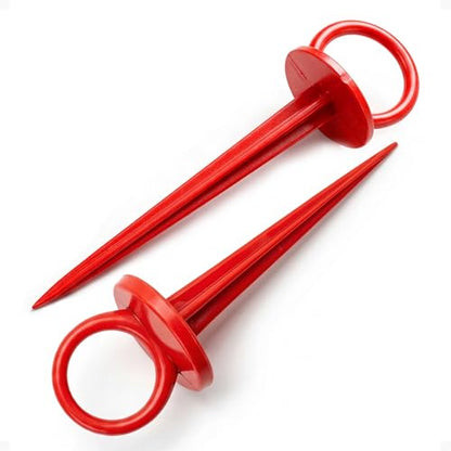 Dewitt 300-Pack Red Re-Pins Gardening Anchors – Reusable Plastic Garden Stakes for Securing Frost Cover, Plant Protector, Seed Blanket, and Lightweight Landscape Fabric