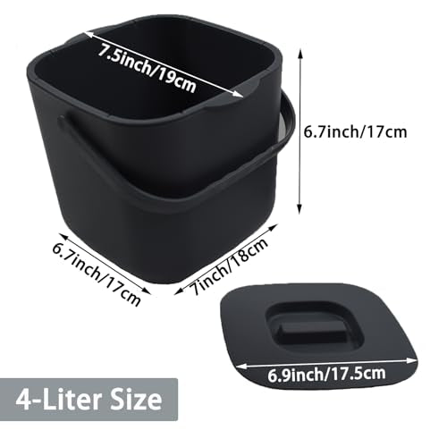 4L Kitchen Compost Bin, Black - color: Black