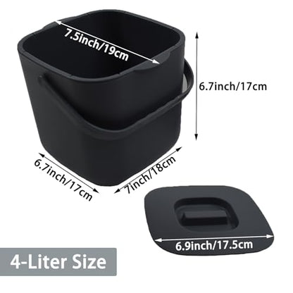 4L Kitchen Compost Bin, Black - color: Black