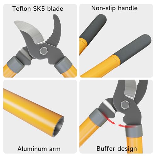 AIRAJ 16" Bypass Loppers for Gardening, 1.5" Cut Tree Trimmer Garden Tools - size: 16" Mini Loppers