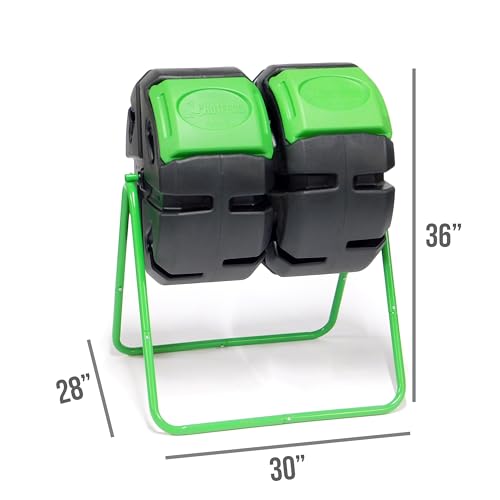 FCMP Outdoor HOTFROG Dual Body Tumbling Composter (HF-DBC4000) Black & Green (37-Gallon)