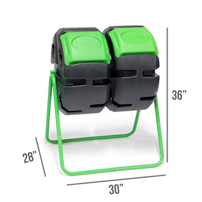 FCMP Outdoor HOTFROG Dual Body Tumbling Composter (HF-DBC4000) Black & Green (37-Gallon)